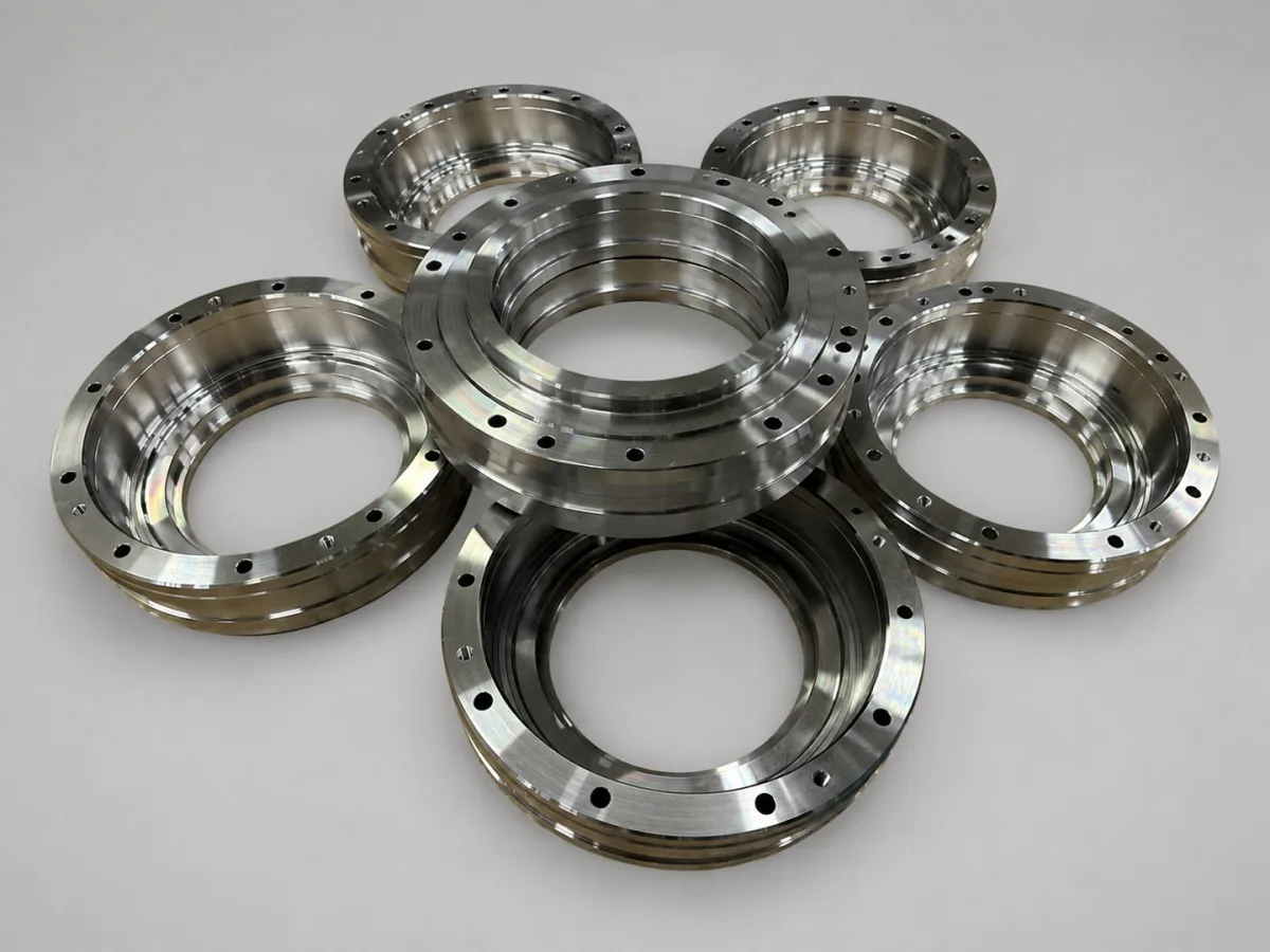 Precision-machined stainless-steel ring components